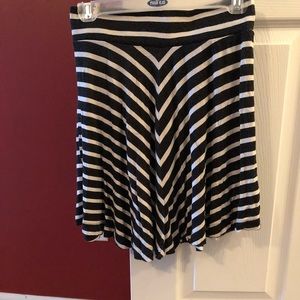 Black and cream striped skirt